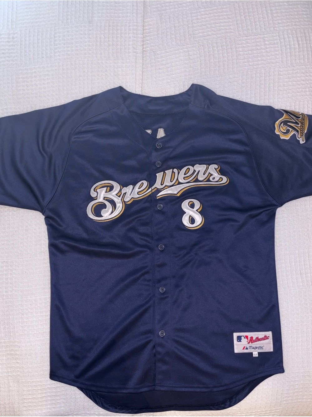 Majestic Milwaukee Brewers #8 Ryan Braun Men’s Stitched MLB Baseball Jersey